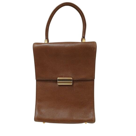 Vintage Cole Haan Long Rectangular Pebble Leather Satchel Bag 10x8 Quiet Luxury - Picture 1 of 16